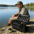 Double Layer Fishing Tackle Box Portable Waterproof Fishing Gear Storage Case with Adjustable Dividers, Rod Holders & Cup Holder