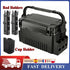 Double Layer Fishing Tackle Box Portable Waterproof Fishing Gear Storage Case with Adjustable Dividers, Rod Holders & Cup Holder