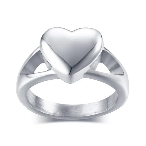 Customized Women Signet Ring, Chunky Round Top Initial Letter Stamp, Stainless Steel Punk Candid Fashion Jewelry Gift To Girls