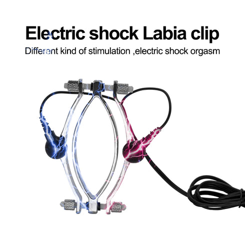Electric Shock Nipple Clamps BDSM Bondage Labia Clip Clit/Penis Stimulator E-stim Massage Glove/Pad SM Roller Sex Toy For Couple