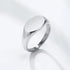 Customized Women Signet Ring, Chunky Round Top Initial Letter Stamp, Stainless Steel Punk Candid Fashion Jewelry Gift To Girls