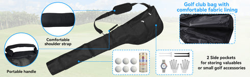 Golf Sunday Bag Golf Club Bag Mini Golf Bag Training Practice Golf Bag Travel Case Foldable