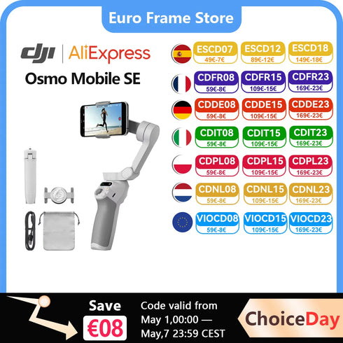 DJI OM s'osmo Mobile SE Handheld Gimbal Active trackin Magnetic Design Quick scroll DJI Brand New Original in Stock