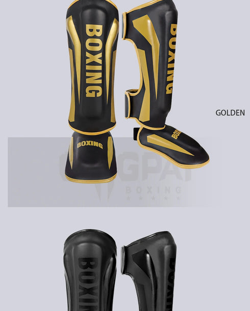 Professional Free Fighting Leg Protector with Foot Back Sanda Boxing Fighting Taekwondo Protective Equipment Adult and Children