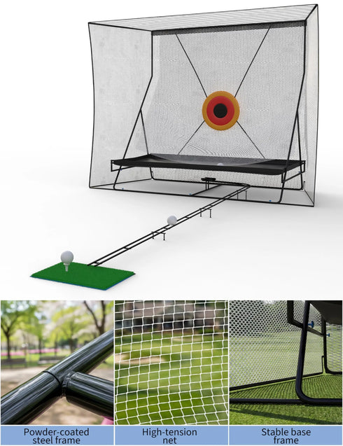 3x2.4m Golf Practice Net Automatic Ball Return Heavy Duty Hitting Net With Noise Reduction Target For Indoor Garden Training