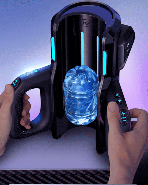 Dual Handles Leten King Sex Machine Electric Thrusting Male Masturbator Orgasm Adult Toys 2 Soft Sleeve Voice Penis Stimulator