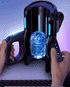 Dual Handles Leten King Sex Machine Electric Thrusting Male Masturbator Orgasm Adult Toys 2 Soft Sleeve Voice Penis Stimulator