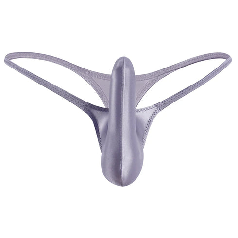 YAULAANG Sexy men's gloss gay underwear oily G-Strings thong Shiny low-waisted High Elasticity mens lingerie