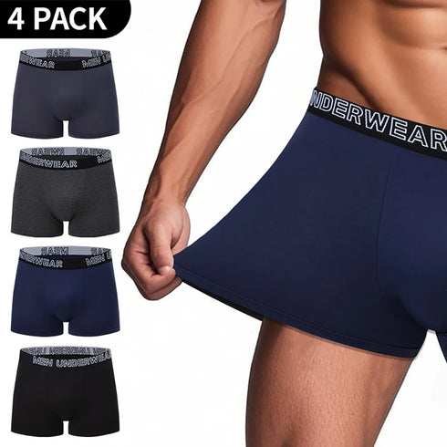 4/10 Piece Men's And Teenagers' Four Season Black Basic Versatile Elastic Waisted Underwear Boxer Shorts Plus Size Sport Shorts