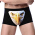 Men's Unique 3D Printed Wolf Eagle Head Flat Angle Pants Mid-waist Boxer Shorts Breathable Knitted Modal Fabric