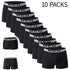 4/10 Piece Men's And Teenagers' Four Season Black Basic Versatile Elastic Waisted Underwear Boxer Shorts Plus Size Sport Shorts