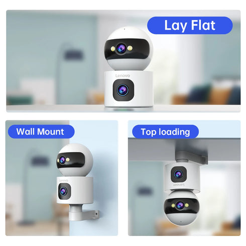 Lenovo Dual Lens HD IP Security Camera 8MP indoor WiFi Camera Auto Tracking Color Night CCTV Audio Video Surveillance Camera
