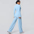 2pieces Quick Drying Sports Fitness Clothing Yoga Set Women Yoga Zipper Long Dleeves High Waisted Breathable Wide Leg Pants Set