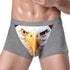 Men's Unique 3D Printed Wolf Eagle Head Flat Angle Pants Mid-waist Boxer Shorts Breathable Knitted Modal Fabric