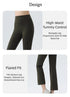 DRUR Women's High Waisted Capri 3/4 Length Yoga Leggings With Tummy Control Flare Pants for Gym Running Dance Clothes Summer New
