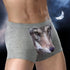 Men's Unique 3D Printed Wolf Eagle Head Flat Angle Pants Mid-waist Boxer Shorts Breathable Knitted Modal Fabric