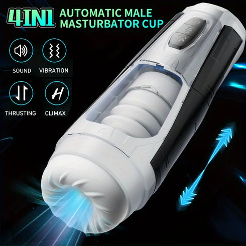 7 Thrusting & Vibrating Stimulation Modes Male Masturbator Cup Mens Realistic 3D Sleeve for Male Masturbation Penis Training 18+