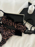 French Underwear Set Leopard Sexy Steel Ring Lace Triangle Cup Bra Brief Suits Vintage Fashion Push Up Lingerie Ins Bodycon