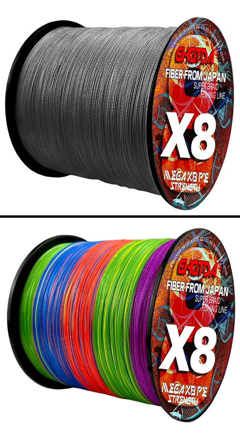8 Strands Multifilament Fishing Lines Sea Wire Fly Carp Braided Line X8 Spinning Lure Fishing Cord for Bass 300m/500m 18lb-78lb