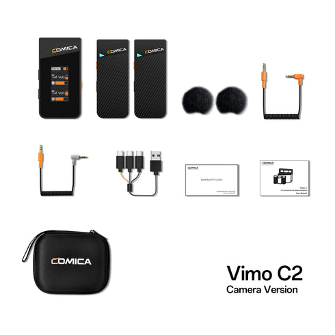 Comica Vimo C 2.4G Mini Wireless Lapel Microphone with Charging Case, for Smartphone Camera Podcast Interview YouTube Facebook