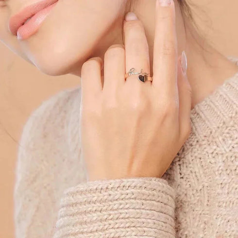 Personalized Custom Love Name Ring Fashion Valentine's Day Couple Rings Girlfriend Gift Heart Wedding Band Women's Jewelry