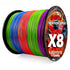 8 Strands Multifilament Fishing Lines Sea Wire Fly Carp Braided Line X8 Spinning Lure Fishing Cord for Bass 300m/500m 18lb-78lb