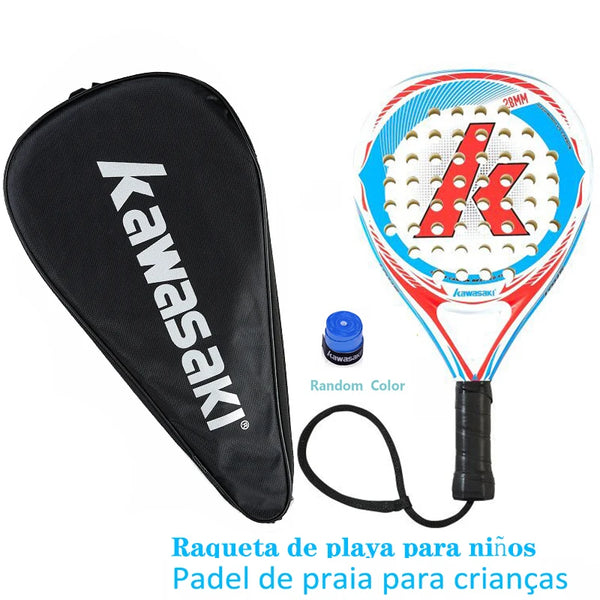 Kawasaki Padel Tennis Carbon Fiber Soft EVA Face Tennis Paddle Racquet Racket with Padle Bag Cover Power Beach Tennis Paddle