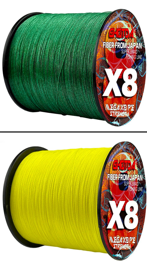 8 Strands Multifilament Fishing Lines Sea Wire Fly Carp Braided Line X8 Spinning Lure Fishing Cord for Bass 300m/500m 18lb-78lb