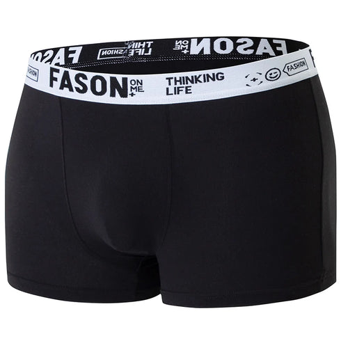4/10 Piece Men's And Teenagers' Four Season Black Basic Versatile Elastic Waisted Underwear Boxer Shorts Plus Size Sport Shorts
