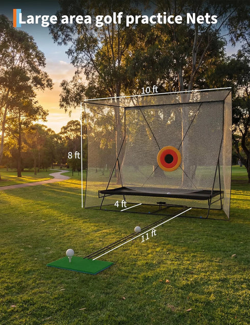 3x2.4m Golf Practice Net Automatic Ball Return Heavy Duty Hitting Net With Noise Reduction Target For Indoor Garden Training