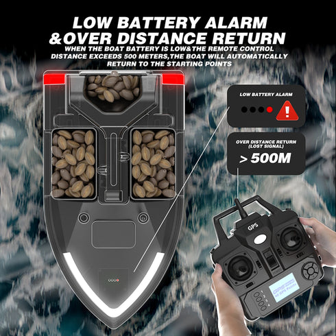 Modern GPS Fishing Bait Boat with 3 Bait Containers 12000mAh Wireless Bait Boat with Automatic Return Function Various styles