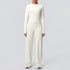 2pieces Quick Drying Sports Fitness Clothing Yoga Set Women Yoga Zipper Long Dleeves High Waisted Breathable Wide Leg Pants Set