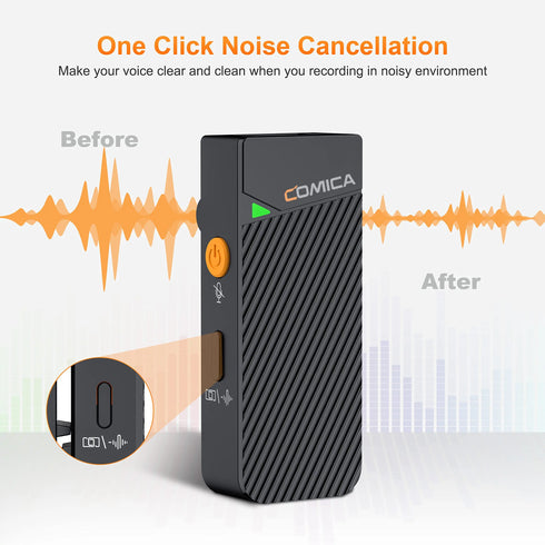 Comica Vimo C 2.4G Mini Wireless Lapel Microphone with Charging Case, for Smartphone Camera Podcast Interview YouTube Facebook