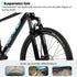HILAND 26 inch aluminum alloy mountain bike for men and women, 21 speed bike with mechanical disc brakes, front suspension fork