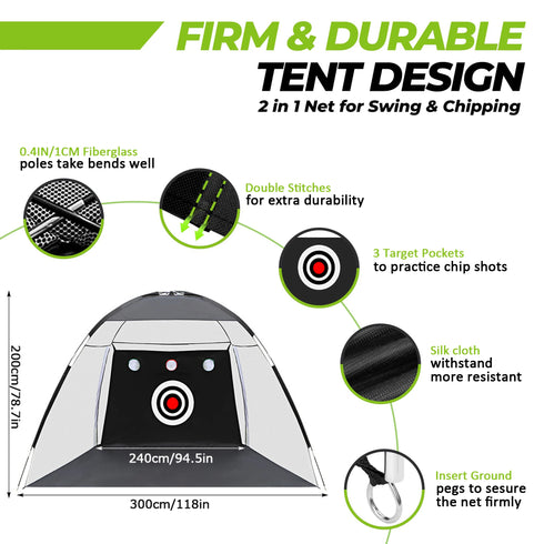 Golf Professional Practice Net Golf Hitting Cage Indoor Outdoor Exercise Practice Training Auxiliary Tool High Impact Hitting