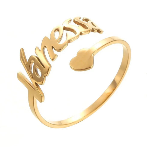 Personalized Custom Love Name Ring Fashion Valentine's Day Couple Rings Girlfriend Gift Heart Wedding Band Women's Jewelry