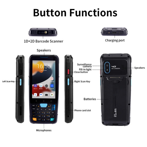 YK957 Android 2d Qr Code Reader Handheld Terminal Pda Android Barcode Scanner With Nfc Rfid Reader Medical Device Pdas 4+64g