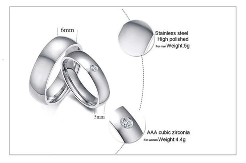 Vnox Basic Wedding Bands Rings for Women Man Customize Name Date Love Info Promise Alliance Anniversary Personalized Gift