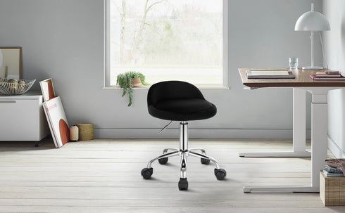 WOLTU Swivel Office Stool with Wheels Height Adjustable Computer Chair With Low Backrest Work Roller Rocker Dressing Stool