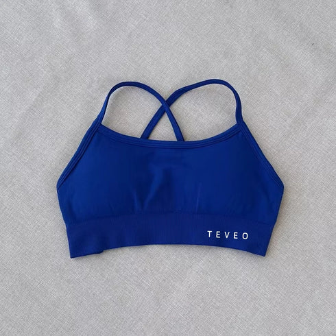 2025 Nouveau Haute Elastique Antichoc Entièrement Mat Croix Beauté Dos Nu Sans Couture Vêtements De Yoga Soutien-Gorge De Sport