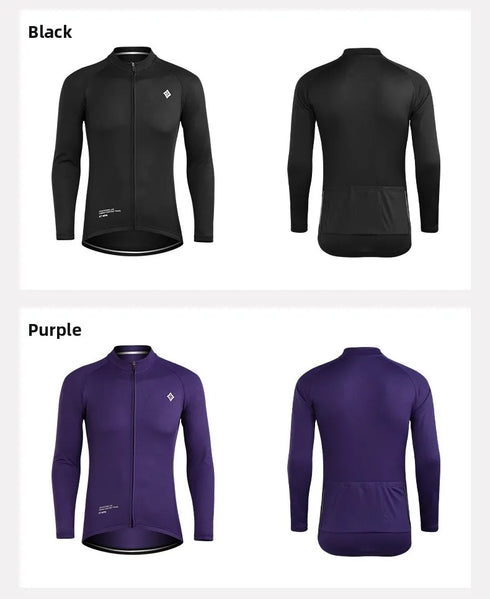 XINTOWN Men's Long Sleeve Cycling Jersey, Spring/Summer Racing Apparel, Export Bicycle Clothing, Solid Color Long Top