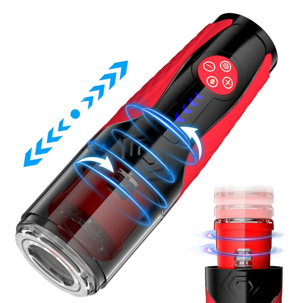 Telescopic Rotation Male Masturbator Cup Vagina 7 Thrusting Masturbation Cup Sex Toys for Men Automatic Piston Mastubator
