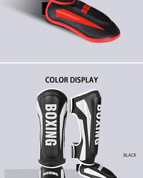 Professional Free Fighting Leg Protector with Foot Back Sanda Boxing Fighting Taekwondo Protective Equipment Adult and Children
