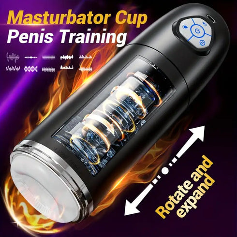 7 Thrusting & Vibrating Stimulation Modes Male Masturbator Cup Mens Realistic 3D Sleeve for Male Masturbation Penis Training 18+