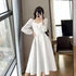 Long Puff Sleeve Solid Elegant Dress Women Clothing Wedding Guest New Year Women Fashion High Waist Slim Evening Party Dresses