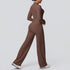 2pieces Quick Drying Sports Fitness Clothing Yoga Set Women Yoga Zipper Long Dleeves High Waisted Breathable Wide Leg Pants Set