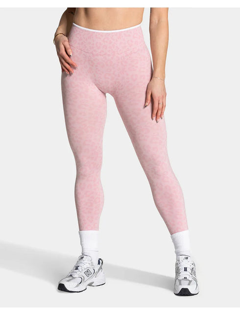 Teveo Tight-fitting Leopard-print Seamless Yoga Pants with Nude-skin High Elasticity Suitable for Fitness Running Pants