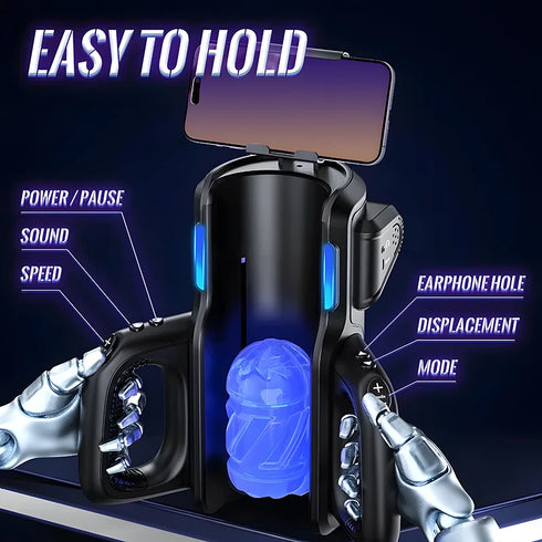 Dual Handles Leten King Sex Machine Electric Thrusting Male Masturbator Orgasm Adult Toys 2 Soft Sleeve Voice Penis Stimulator