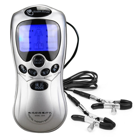 Electric Shock Nipple Clamps BDSM Bondage Labia Clip Clit/Penis Stimulator E-stim Massage Glove/Pad SM Roller Sex Toy For Couple