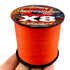 8 Strands Multifilament Fishing Lines Sea Wire Fly Carp Braided Line X8 Spinning Lure Fishing Cord for Bass 300m/500m 18lb-78lb